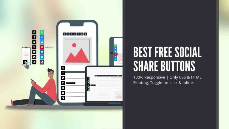 Free Social Media Sharing Buttons- HTML Only, 100% Responsive